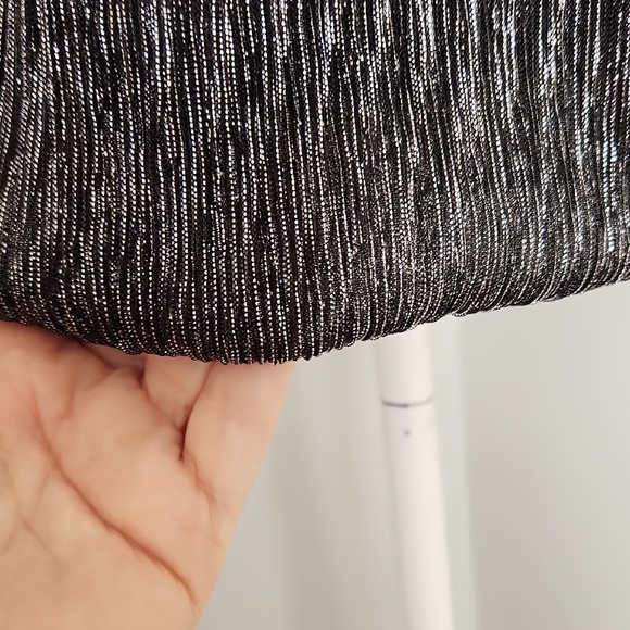 Alfani Metallic Black Blouse with Ruffle Sleeves - Picture 9 of 11